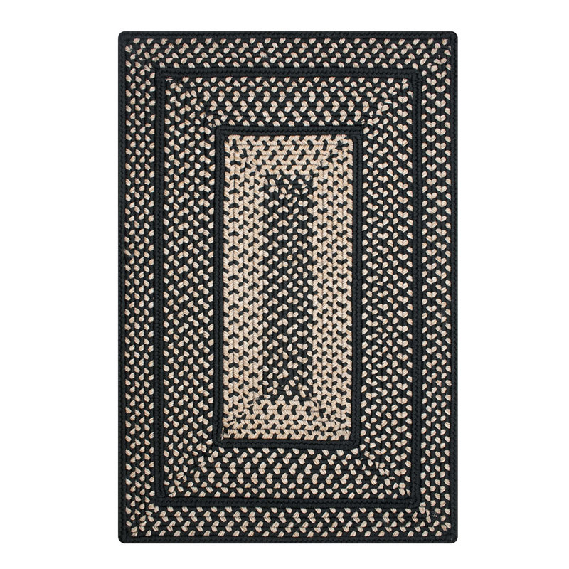 August Grove Bronagh Ultra Durable Braided Black/Beige Indoor/Outdoor